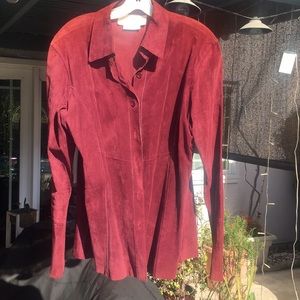 Burgundy suede shirt